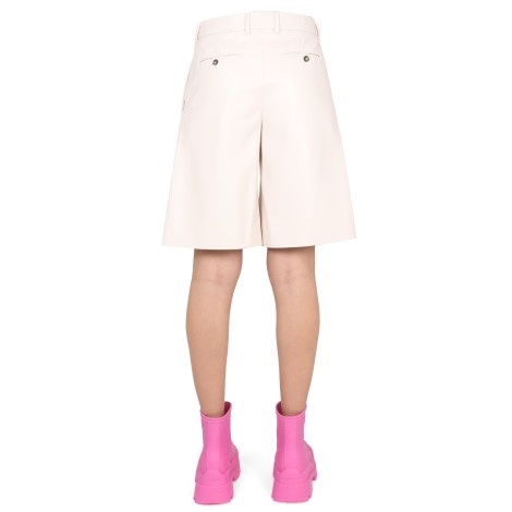 msgm faux leather bermuda shorts