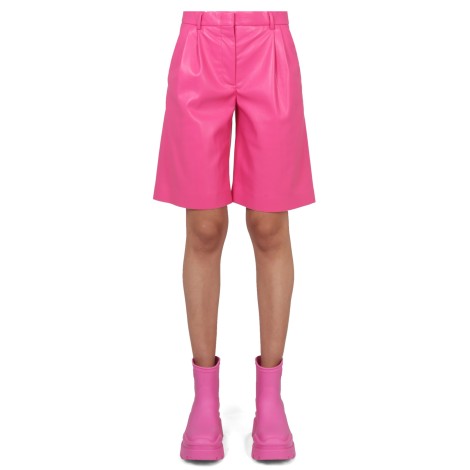 msgm faux leather bermuda shorts