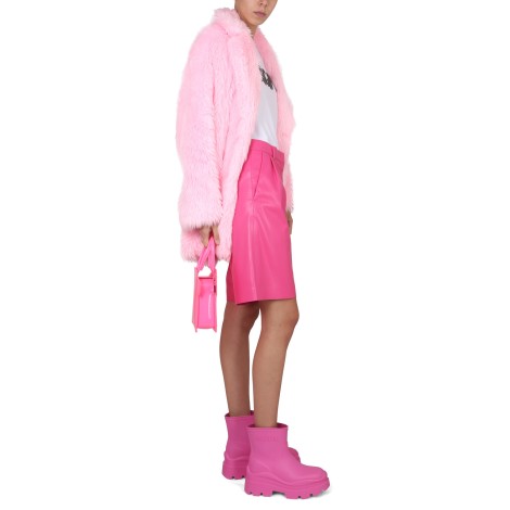 msgm faux leather bermuda shorts