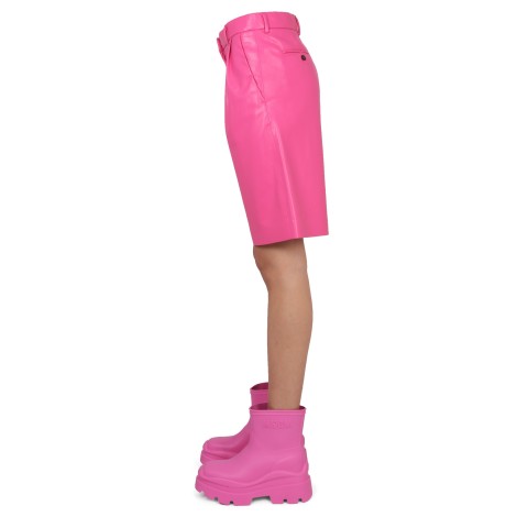 msgm faux leather bermuda shorts