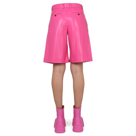 msgm faux leather bermuda shorts