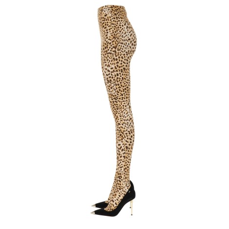 roberto cavalli leggings con stampa animalier