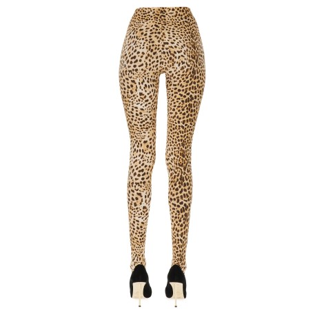 roberto cavalli leggings con stampa animalier