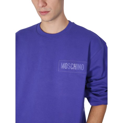 moschino sweatshirt with logo patch