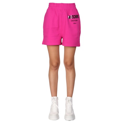 moschino shorts with vinyl logo