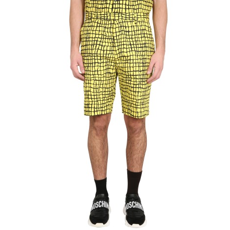 moschino warped grid shirt