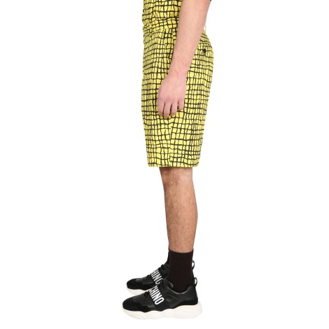 moschino warped grid shirt