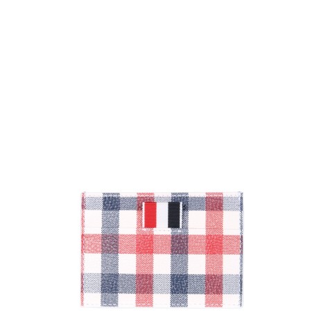 thom browne card holder with logo