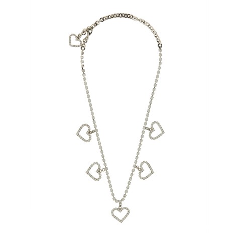 alessandra rich crystal necklace with heart pendants