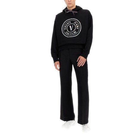 versace jeans couture sweatshirt with laminated logo