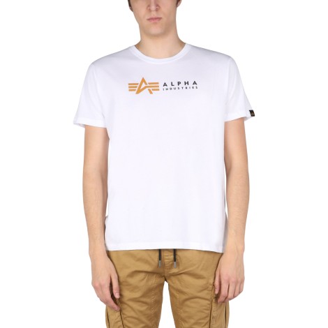 alpha industries logo print t-shirt