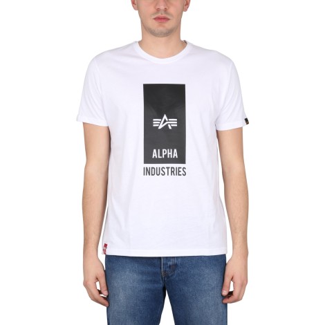 alpha industries logo print t-shirt