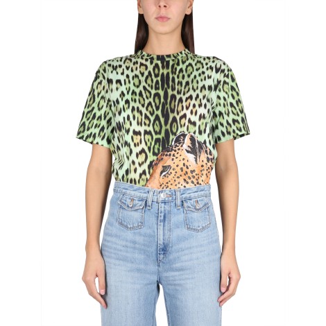 roberto cavalli jaguar print t-shirt