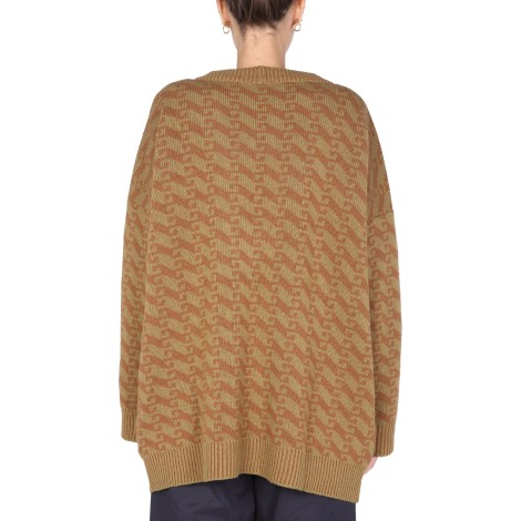 jejia v-neck jacquard sweater