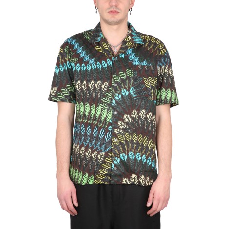 marcelo burlon county of milan aop feathers hawaii shirt