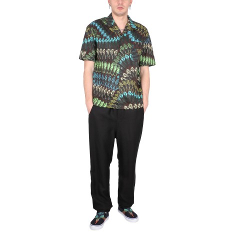 marcelo burlon county of milan aop feathers hawaii shirt