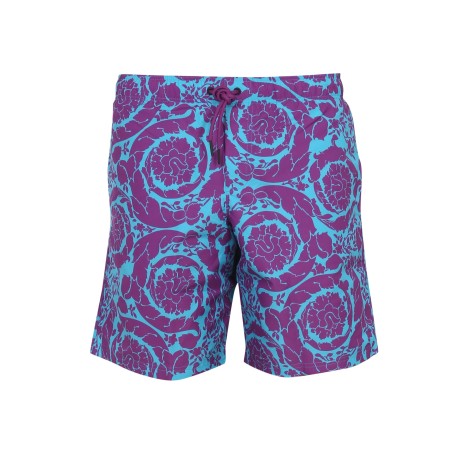 versace silhouette baroque beach bermuda shorts