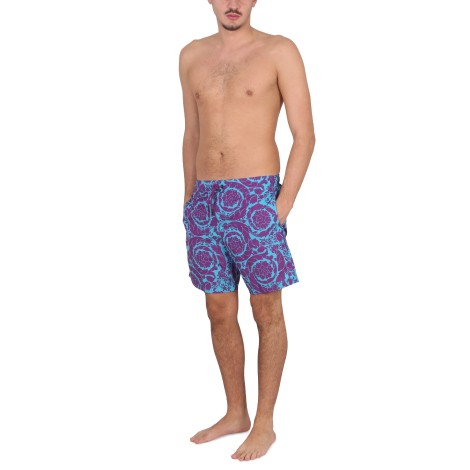 versace silhouette baroque beach bermuda shorts