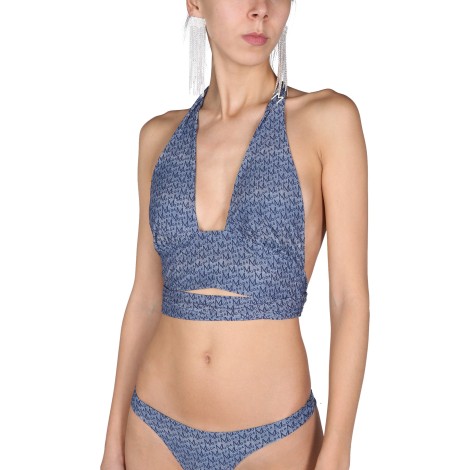 magda butrym bikini top with all over logo