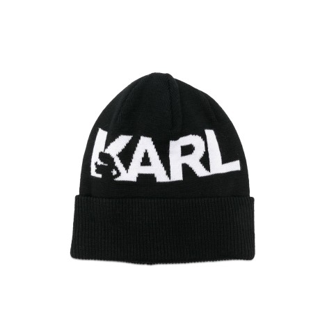 karl lagerfeld beanie hat with logo