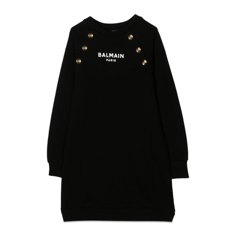 balmain gold buttons dress