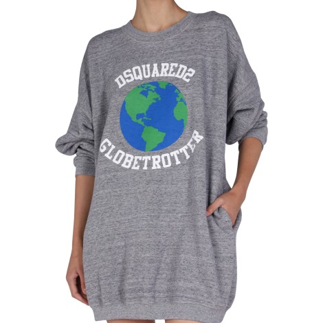 dsquared sweatshirt dress with logo print