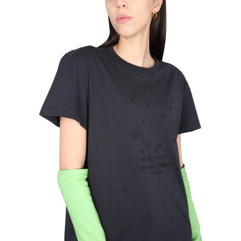 maison margiela t-shirt with logo embroidery