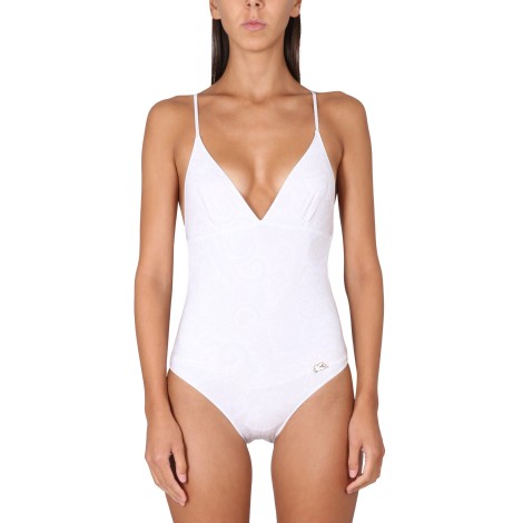 etro one piece swimsuit with logo