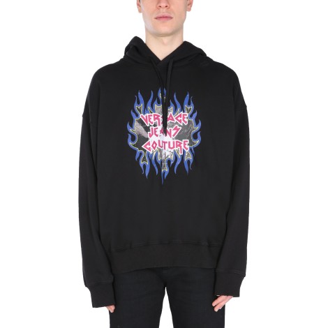 versace jeans couture sweatshirt with rock logo