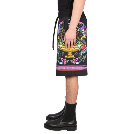 versace jeans couture bermuda shorts with print