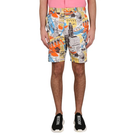 moschino bermuda city print