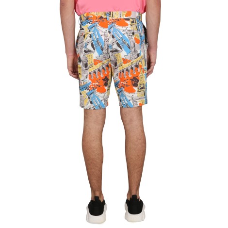 moschino bermuda city print