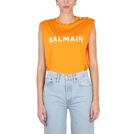 balmain logo print t-shirt