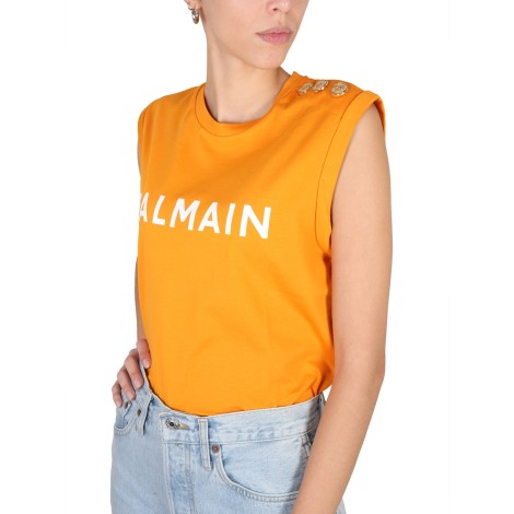 balmain logo print t-shirt