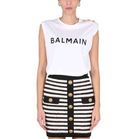 balmain logo print t-shirt