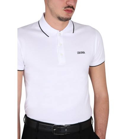 zegna polo with logo