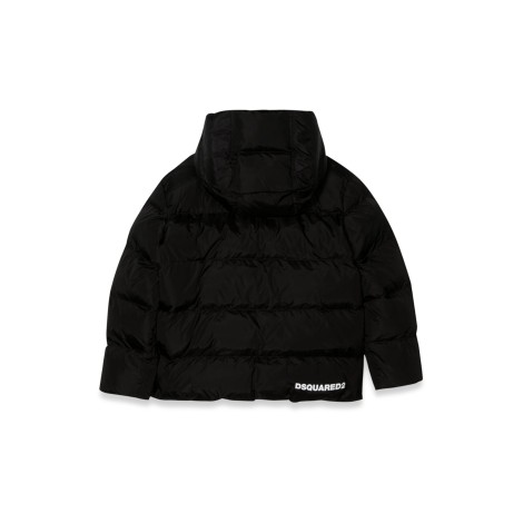 dsquared hooded down jacket with logoed lettering