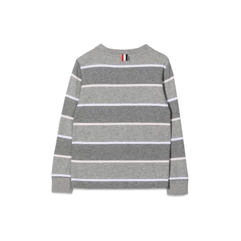 thom browne long sleeve rugby stripe t-shirt