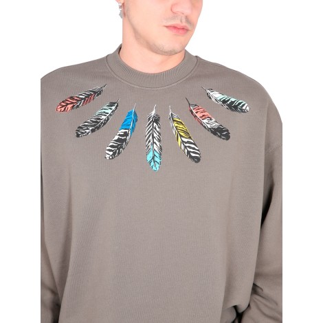 marcelo burlon county of milan collar feather sweatshirt