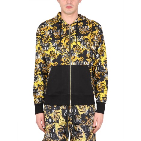 versace jeans couture sweatshirt with baroque logo