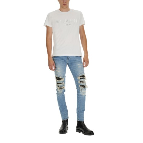 balmain logo print t-shirt