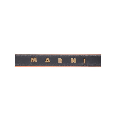 marni leather belt with logo