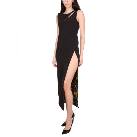 versace jeans couture couture logo midi dress