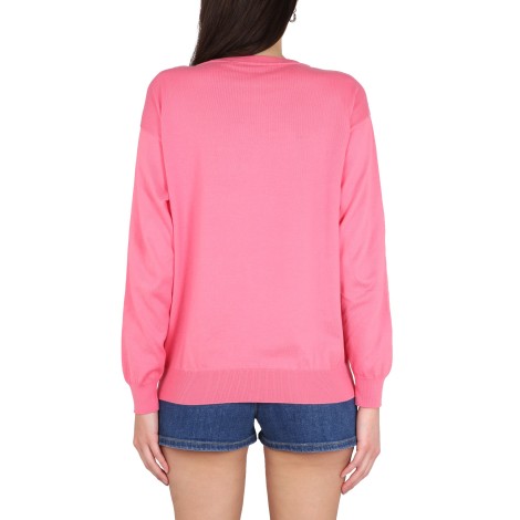 moschino cotton crew neck sweater