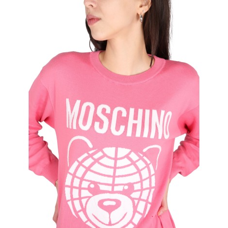 moschino cotton crew neck sweater