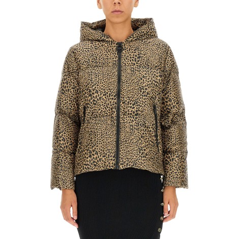 michael by michael kors down jacket with animal print