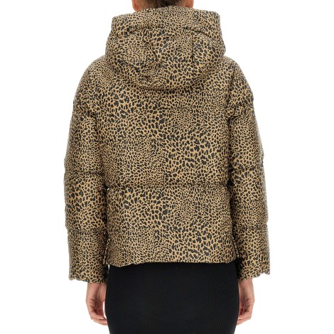 michael by michael kors down jacket with animal print