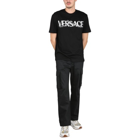 versace t-shirt with baroque logo