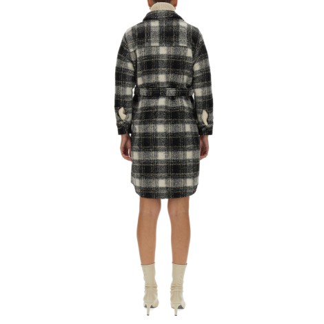 woolrich check print coat