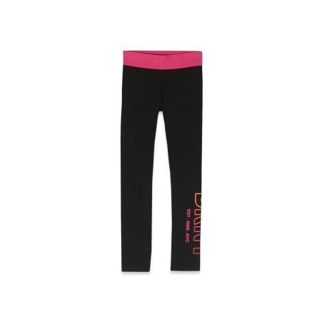 dkny contrasting band logo leggings